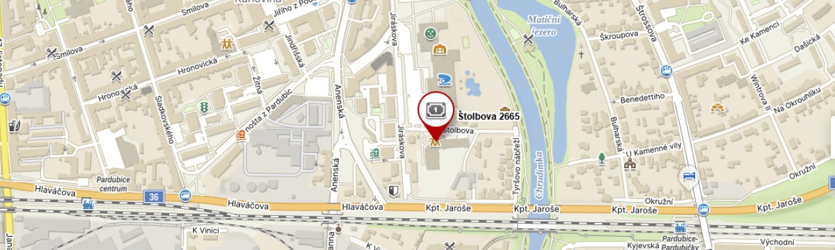 Mapa – Štolbova 2665, 530 02 Pardubice